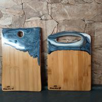 coppia di taglieri in Bamboo e resina