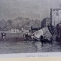 stampa antica lago maggiore veduta di isola bella