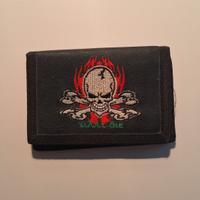 Portafoglio nero con teschio 