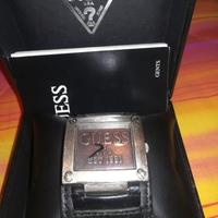 OROLOGIO GUESS PELLE NERO