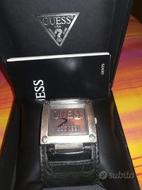 OROLOGIO GUESS PELLE NERO