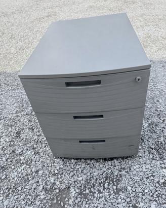 Cassettiera da ufficio in metallo con 3 cassetti