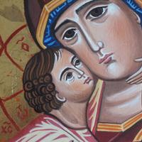 Icona dipinta a mano su tavola di legno da 2 cm