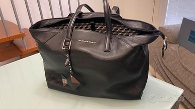 Borsa Shopping Piquadro Muse in pelle nera nuova