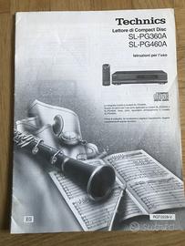 Manuale istruzioni Lettore Cd Technics SL-PG360A