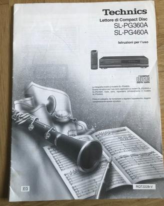 Manuale istruzioni Lettore Cd Technics SL-PG360A
