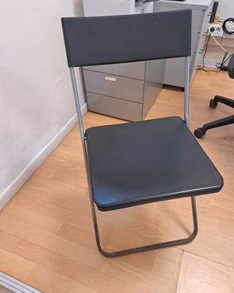 SEDIE PIEGHEVOLI IKEA VIHALS NERE CON CUSCINI