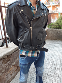 Giubbotto pelle iron maiden tipo chiodo