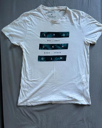 T-shirt classica bianca Taglia S  100% cotone
