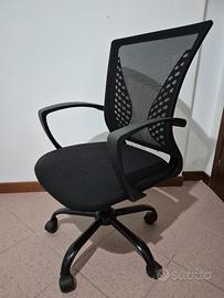 Sedia da ufficio girevole nera - SONGMICS