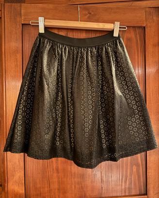 Gonna in pelle nera donna