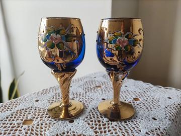 bicchieri Tre Fuochi blu – Arte veneziana