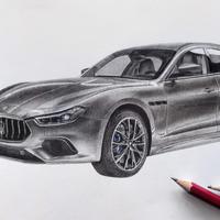 disegno maserati ghibli hybrid  