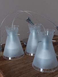 Lampadario in vetro satinato