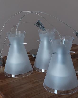 Lampadario in vetro satinato