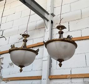 Coppia di antiche Lampade da soffitto