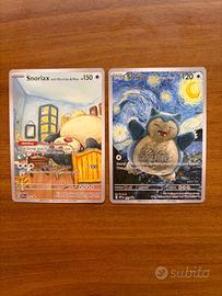 Set 2 Carte Pokémon Snorlax Custom Fan-Art - Stile