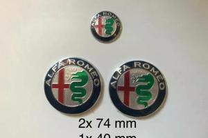 ALFA ROMEO Kit 3 pezzi 2x 74mm - 1x 40mm
