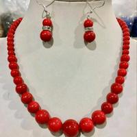 Parure collana orecchini corallo rosso NUOVA