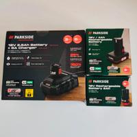 Kit batterie e 1 caricabatterie 12v Parkside NUOVI