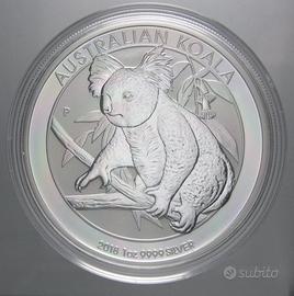 Moneta Australia 1 Oncia 2018 Koala Argento