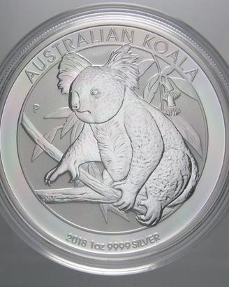 Moneta Australia 1 Oncia 2018 Koala Argento