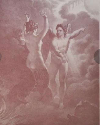 Stampa dell'Ottocento Paradiso perduto 