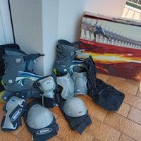 Skate inline + equipaggiamento sicurezza