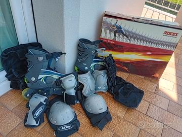 Skate inline + equipaggiamento sicurezza