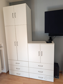 Armadio guardaroba bianco Ikea PLATSA camera