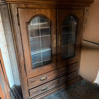 Armadio credenza mobile in legno e vetrina