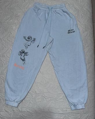 Bershka pantaloni della tuta azzurri