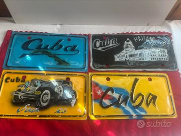 Set 4 targhe originali di Cuba