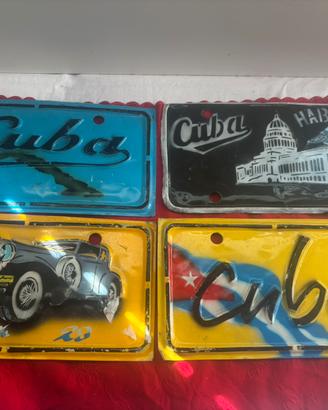 Set 4 targhe originali di Cuba