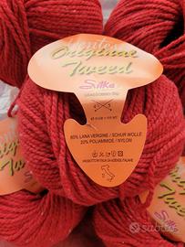 Lana Silke Tweed colore rosso sfumato