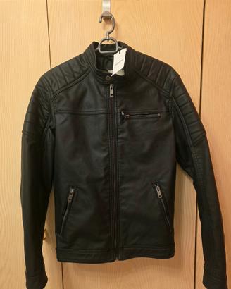 Giacca Pelle Biker Jack & Jones Tg S Nuova