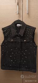 Gilet donna jeans, con borchie