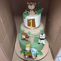 torta finta compleanno 1 anno - giungla