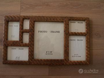 Cornice portaritratti portafoto in rattan