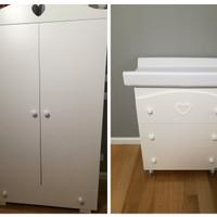 armadio più fasciatoio con vasca removibile erbesi