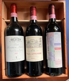 cofanetto bottiglie di vino Antinori anno 1991