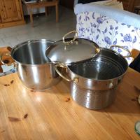 Pentola inox con scolapasta integrato