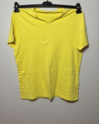 T-shirt gialla basic C&A 100% cotone bio – Taglia