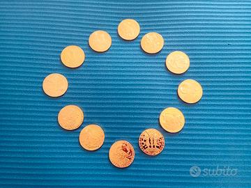 Collezione completa 12 monete in metallo Zodiaco