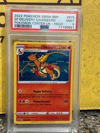 Pokemon psa 9 charyzard delivery con swirl