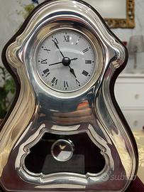 Orologio da tavolo Pendolo in ARGENTO 925 e Legno
