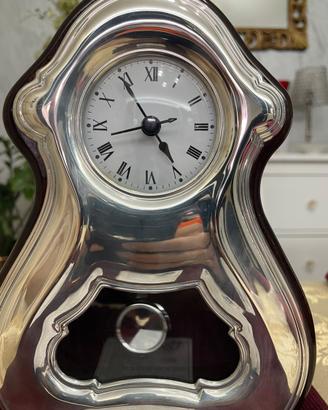 Orologio da tavolo Pendolo in ARGENTO 925 e Legno