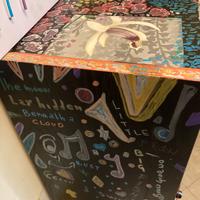 2 scaffali dipinto a mano