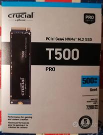 Crucial T500 Pro 500GB NVMe GEN4  PCIe 4.0 NUOVO!