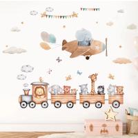 Adesivi Murali Cameretta Safari con Trenino e Aero